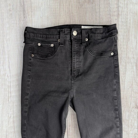 RAG & BONE Faded Black High Rise Ankle Skinny Stretch Denim Jeans 28 - Picture 2 of 8